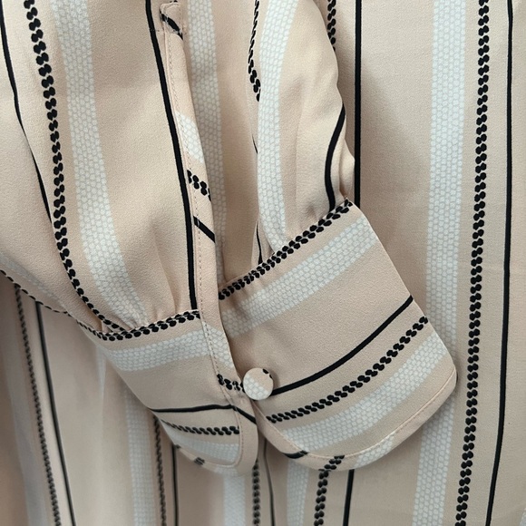 NWOT Ann Taylor Ladies XXL Blush and Black Striped Blouse - Picture 5 of 6